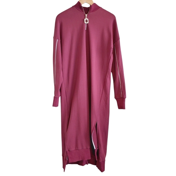 Grey Lab Los Angeles Maroon Cotton Pullover Sweatshirt Dress Sz M Loungewear - Picture 1 of 9